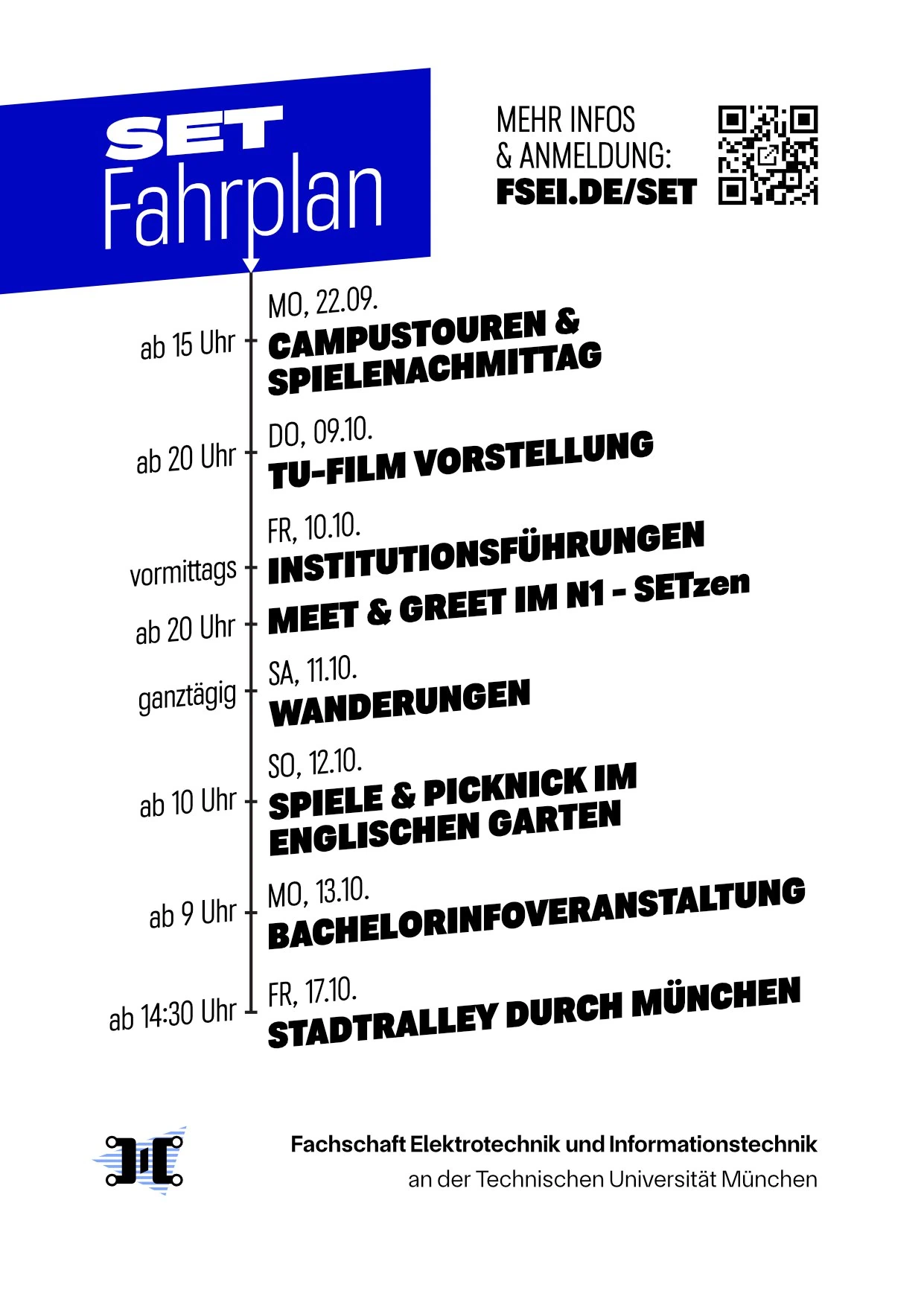 Flyer zu den SET, enthält die Termindaten